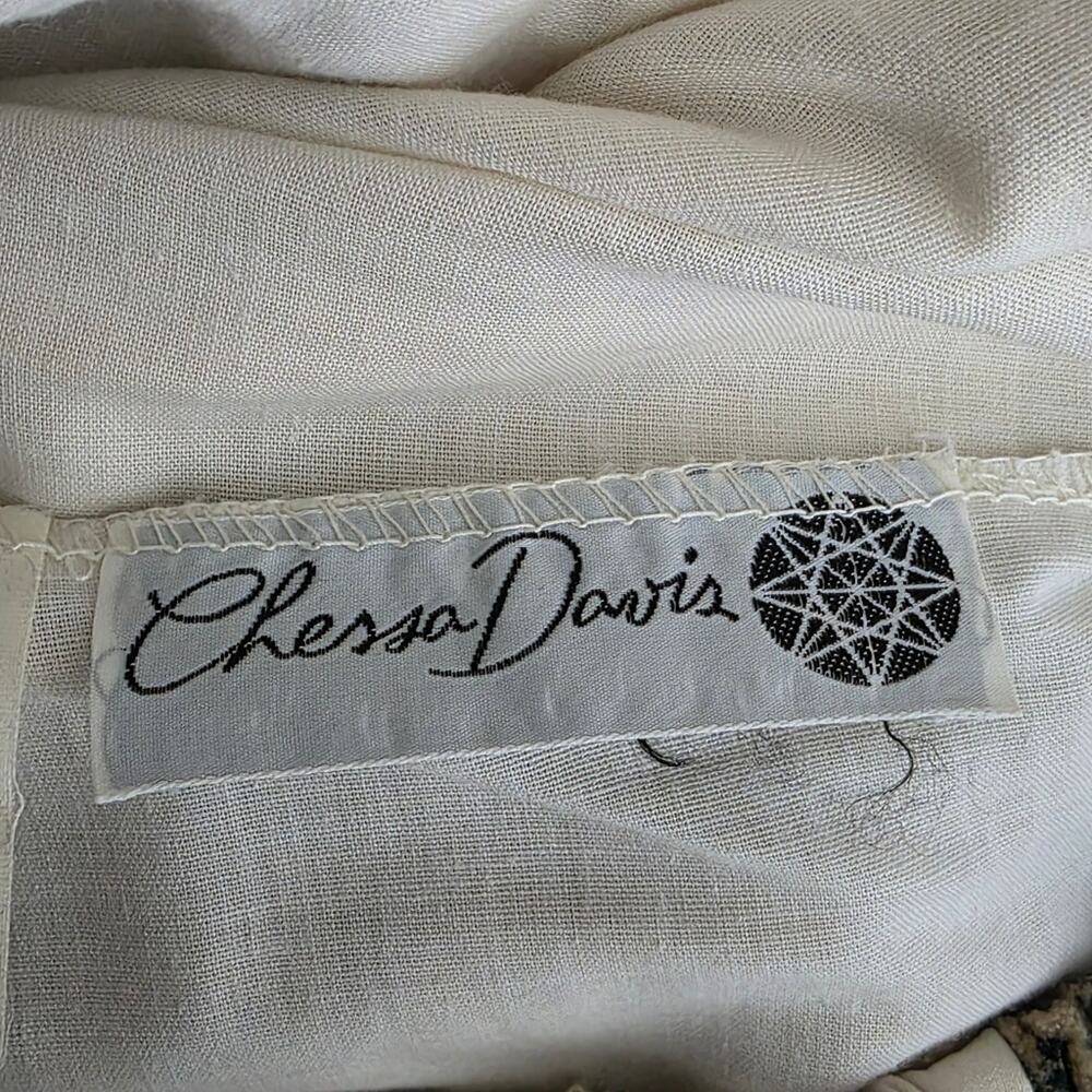 VTG 70s Chessa Davis Boho Patchwork Maxi Skirt Lace Floral Cottagecore, sz Large - Picture 3 of 4